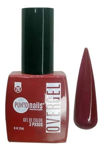 [7505031102615] PUNTO NAILS OVERGEL ROJO CARMIN #26 12ml
