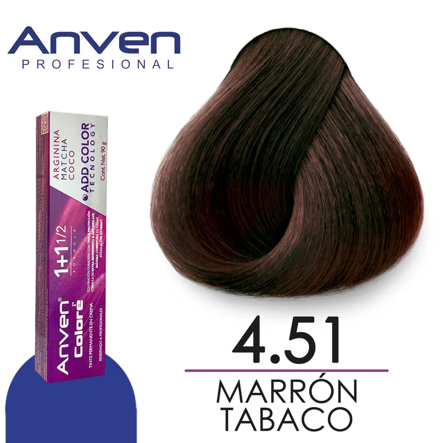 [7506115660458] TINTE ANVEN 4.51 MARRON TABACO 1+1/2
