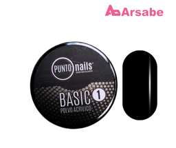 [7502308142879] PUNTO NAILS POLVO BASIC 1 NEGRO 1OZ PNPB1