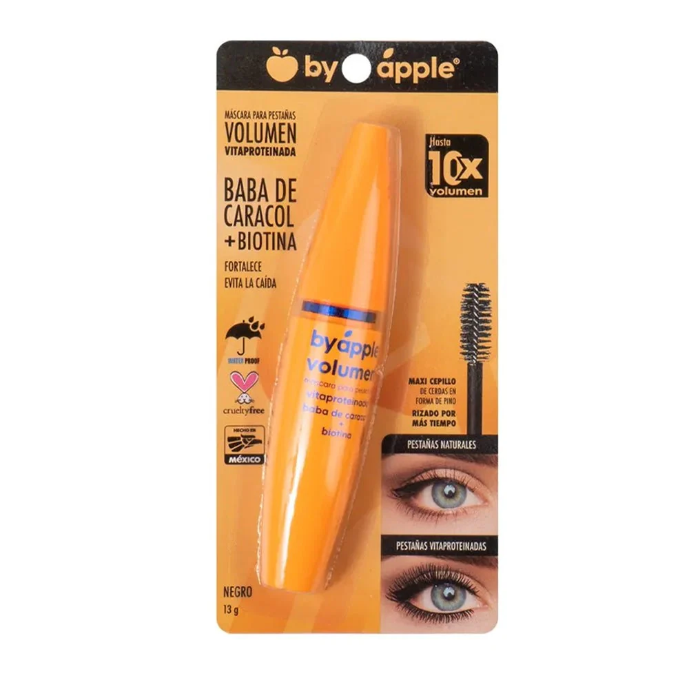 [7501906606967] BY APPLE MASCARA 10XVOLUMEN NARANJA BABA DE CARACOL+BIOTINA