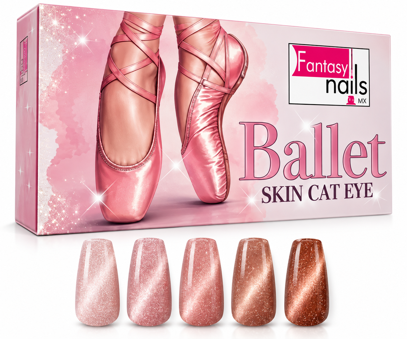 [20309008] COLECCION DE GEL BALLET SKIN CAT EYE C/5 PZ FANTASY NAILS