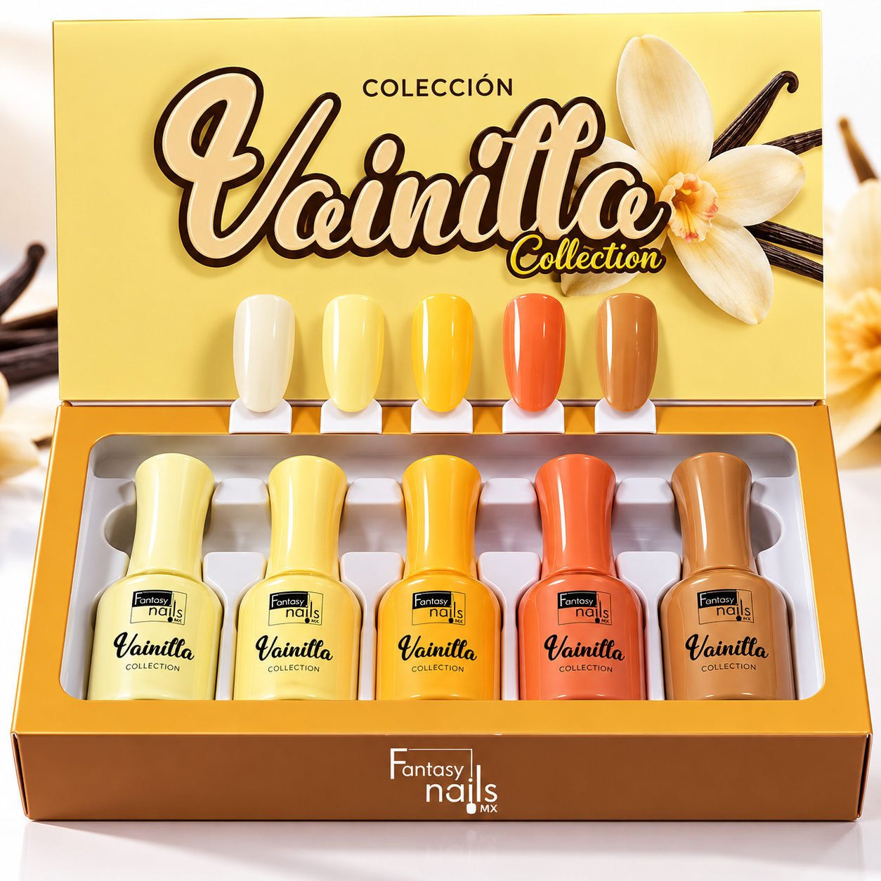 [65110003] COLECCION DE GEL VAINILLA 5PZ FANTASY NAILS