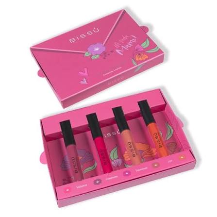 [7502321251022] KIT DE LABIAL LIQUIDO MATE BISSU C/4PZAS 01 ERES HERMOSA