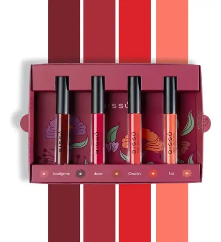 [7502321251046] KIT DE LABIAL LIQUIDO MATE BISSU C/4PZAS 03 ERES AMOR