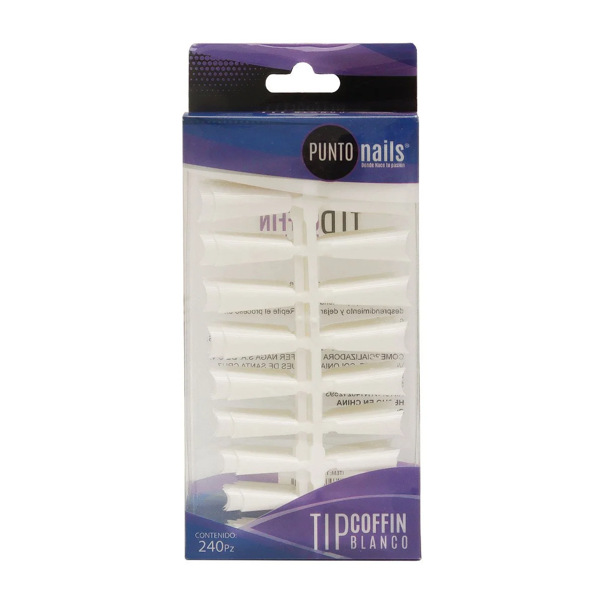 [7502308142947] PUNTO NAILS COWBOY (COFFIN ) WHITE : TPNTI012