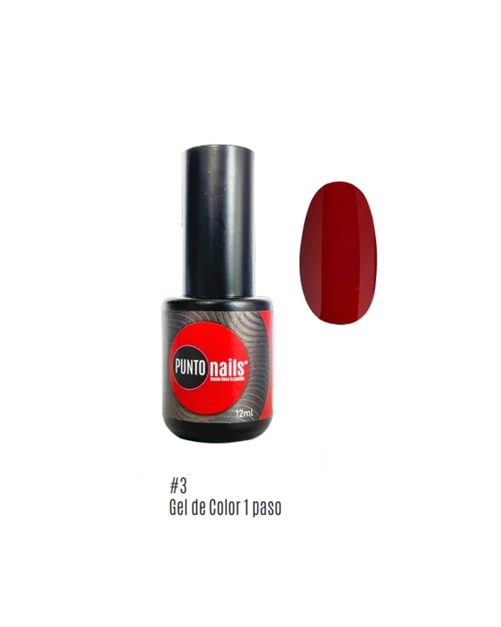 [7503042692286] PUNTO NAILS GEL 1 PASO CARMIN 03 12ML PN1G03