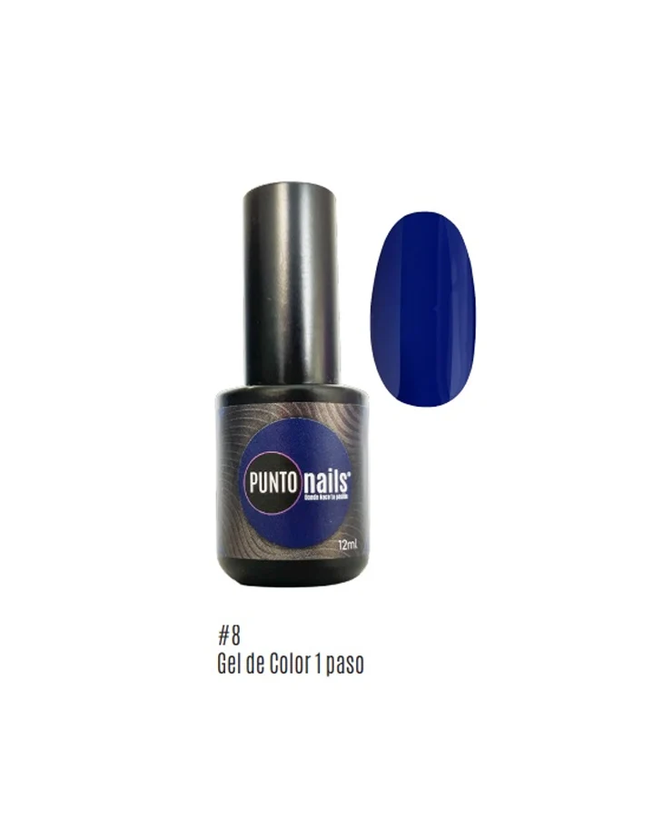 [7503042692163] PUNTO NAILS GEL 1 PASO ELECTRIC BLUE 08 12ML PN1G08