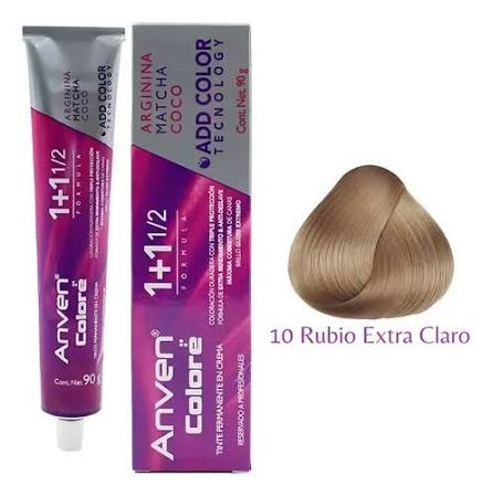 [7506115660090] TINTE ANVEN 10 RUBIO EXTRA CLARO 1+1/2