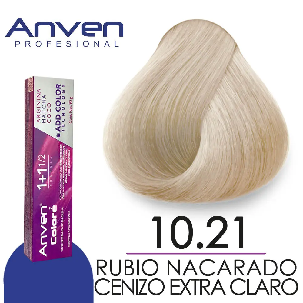 [7506115660236] TINTE ANVEN 10.21 RUBIO NACAR CENIZO EXTRA CLARO 1+1/2