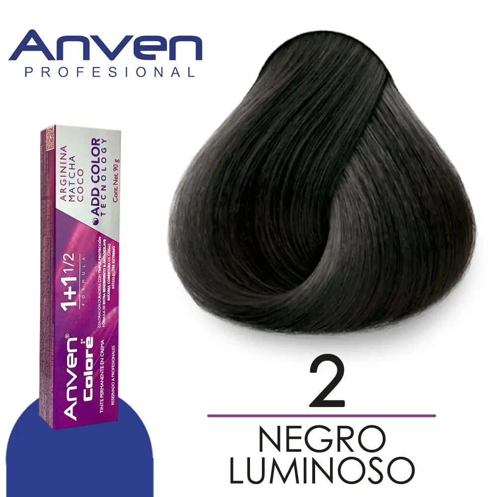 [7506115660014] TINTE ANVEN 2 NEGRO LUMINOSO 1+1/2