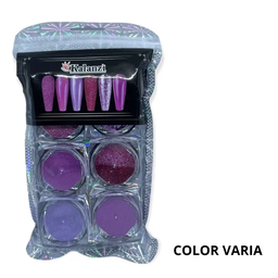 [KLZ-X028] SET DE EFECTOS PARA UÑAS VARIOS COLORES KALANZI C/6 PZ