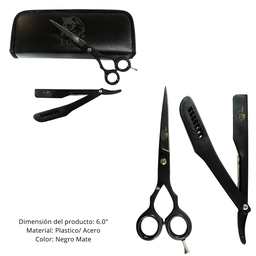 [7501955452188] JUEGO DE PORTANAVAJA Y TIJERA  NEGRO MOD 2403-00