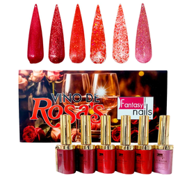 [30403000] COLECCION VINO DE ROSAS (6pcs) FANTASY NAILS